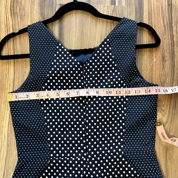 Banana Republic Dress Sheath Polka Dot 0 Navy Blue White Business Casual - Picture 12 of 15